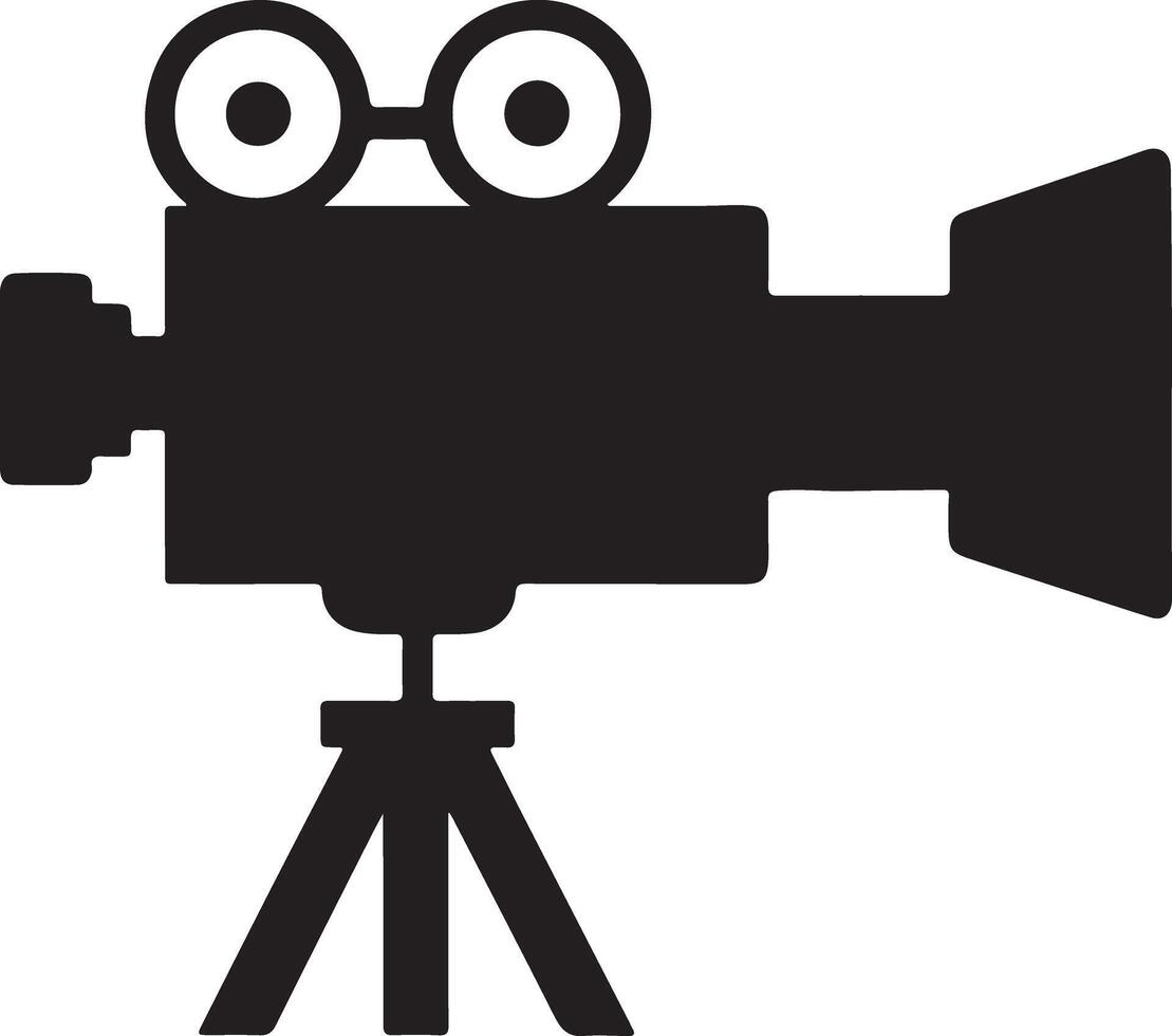 Camera Coloring Page Silhouette Design on White vector