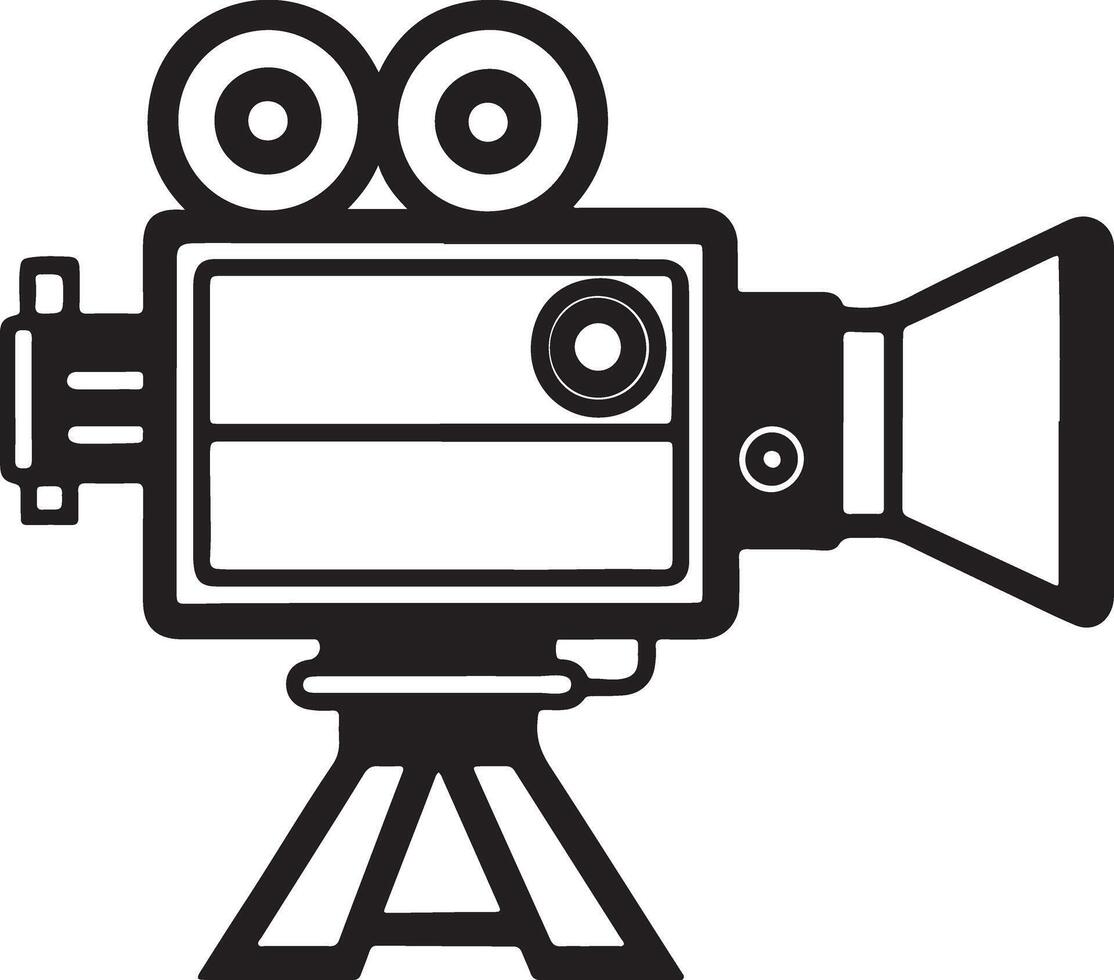Old Fashioned Film Camera Coloring Page, Solid White vector