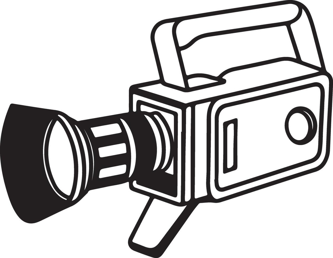 Film Camera Coloring Page Illustration on Solid White Background vector