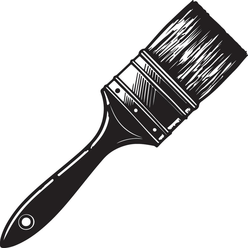 Black and White Paintbrush for Coloring Projects vector