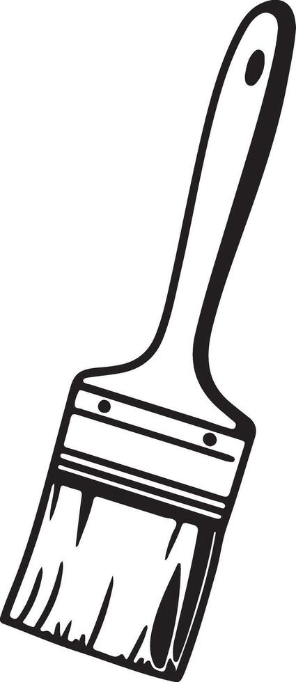 Paintbrush Outline Art for Coloring Pages vector