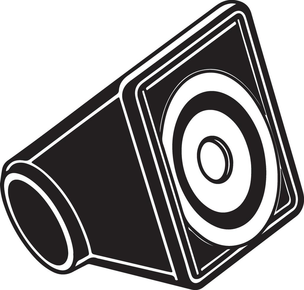 Sound System Speaker Silhouette Coloring Page vector