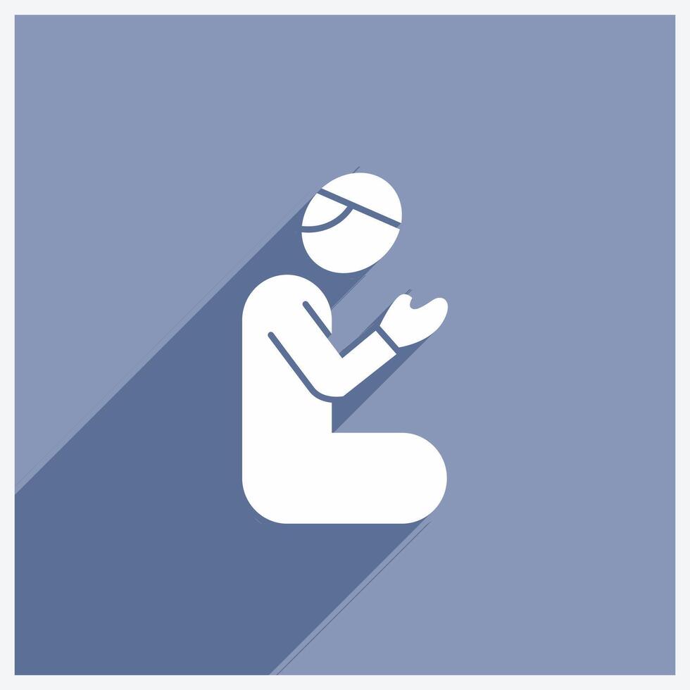 Muslim Pray Icon Design Illustration With Shadow vector