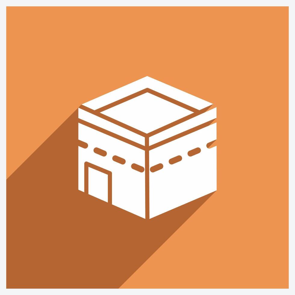 Kabaa Icon Design Illustration With Shadow, islamic ramadan icon vector