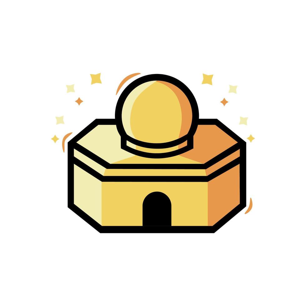 The dome of the Jerusalem stone mosque, a Palestinian Icon Design Illustration vector