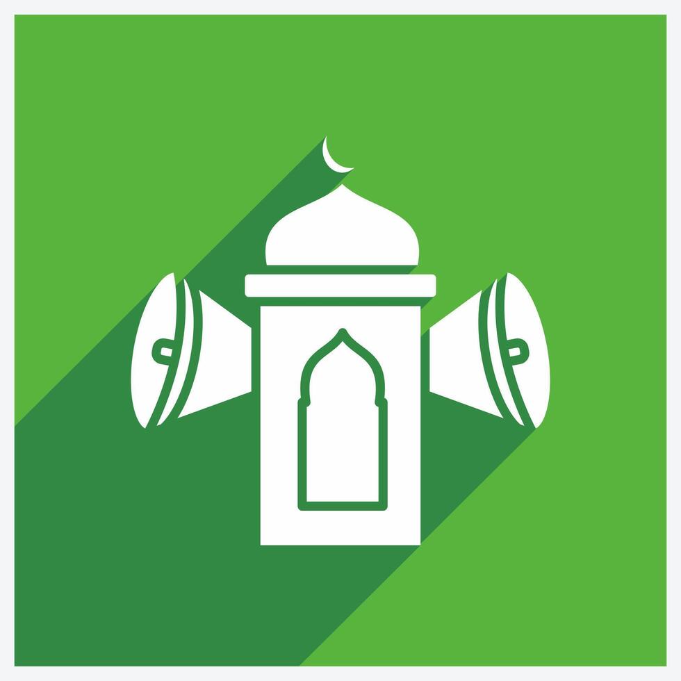 Adhan Call Icon Design Illustration With Shadow vector