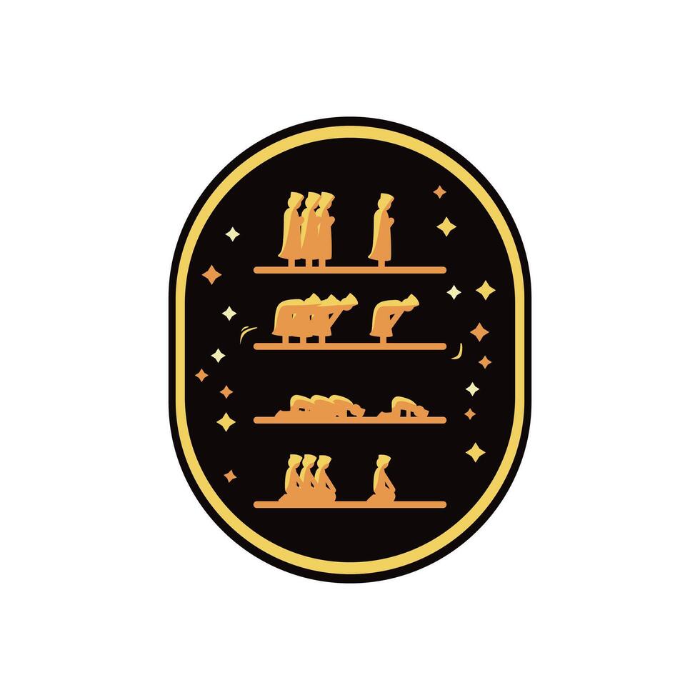 Illustration Design Icon of Prayer Movement in Islam, Islamic Ramadan Icon vector
