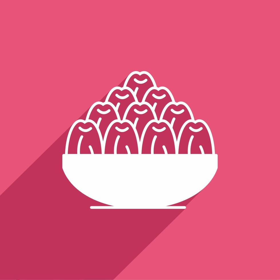 Illustration of a Plate of Dates Icon Design, Islamic Ramadan Icon vector