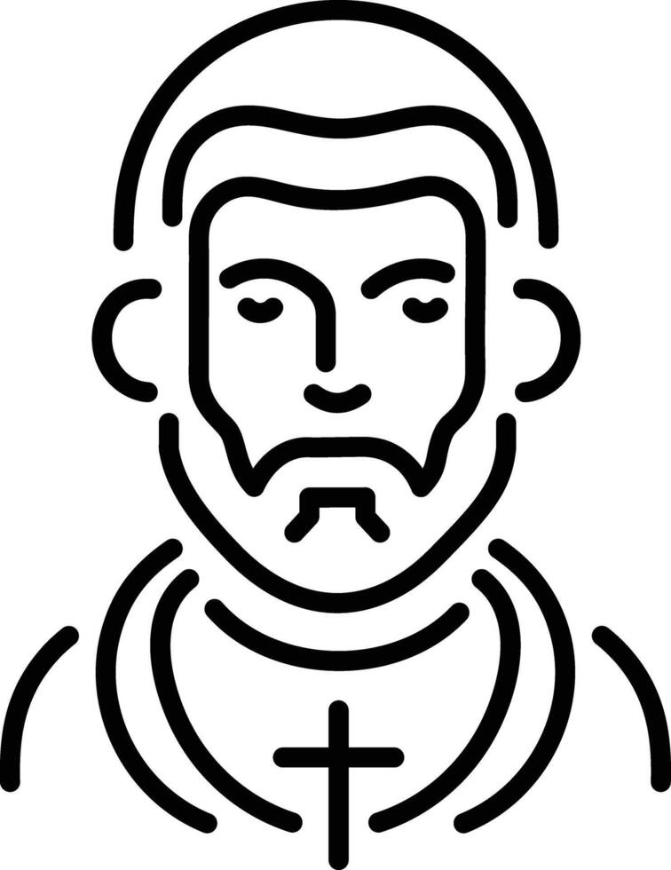 A line style icon of priest character vector