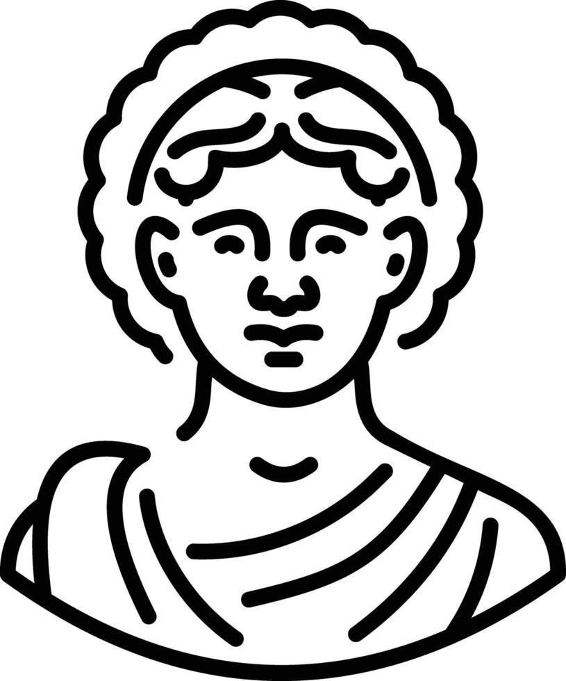 Agrippina portrait icon in line style vector