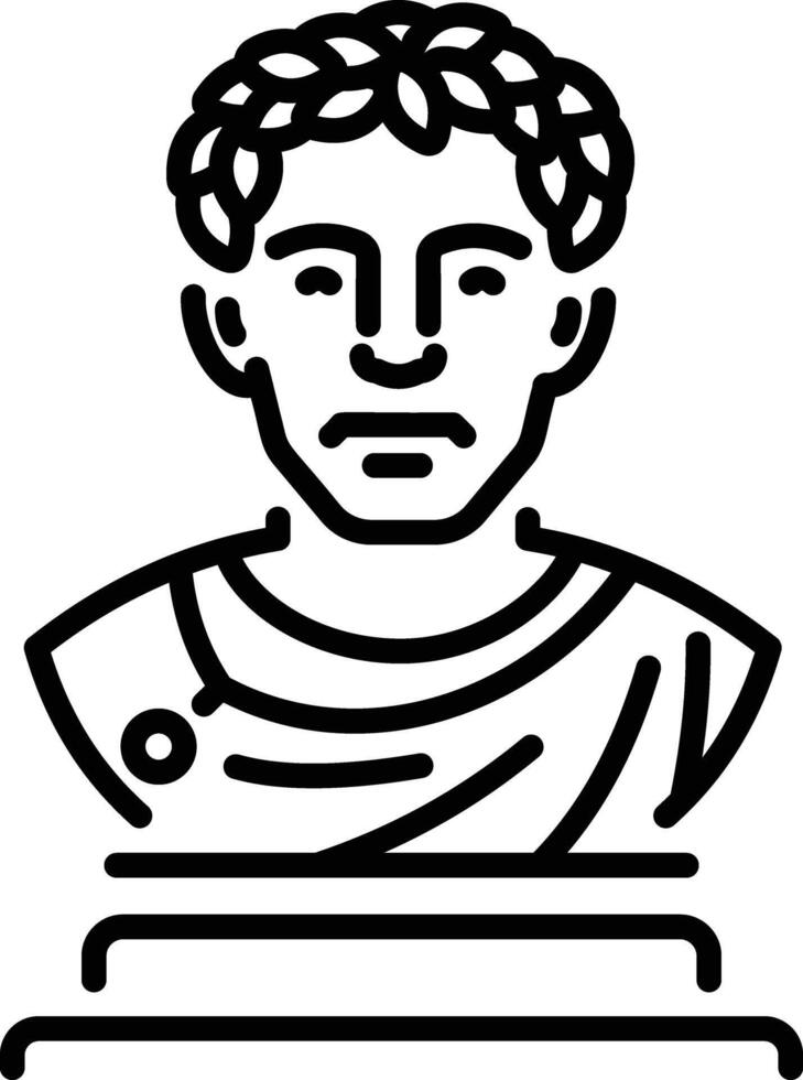 A linear icon of caesar statue vector