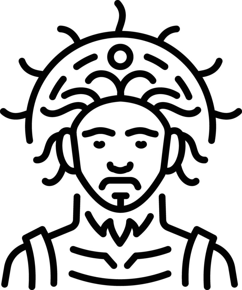 Greek god icon in linear style vector