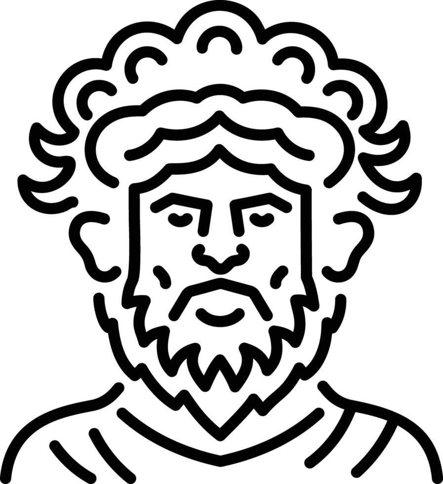 A line style icon of ancient roman deity vector