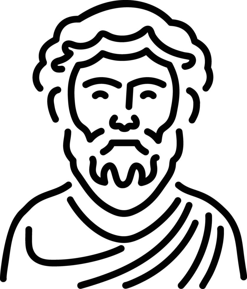 Greek philosopher icon in line style vector