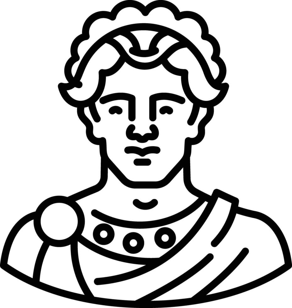 A line style icon of hadrian portrait vector