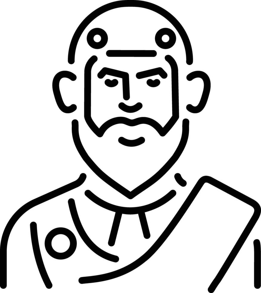 A line style icon of greek merchant vector