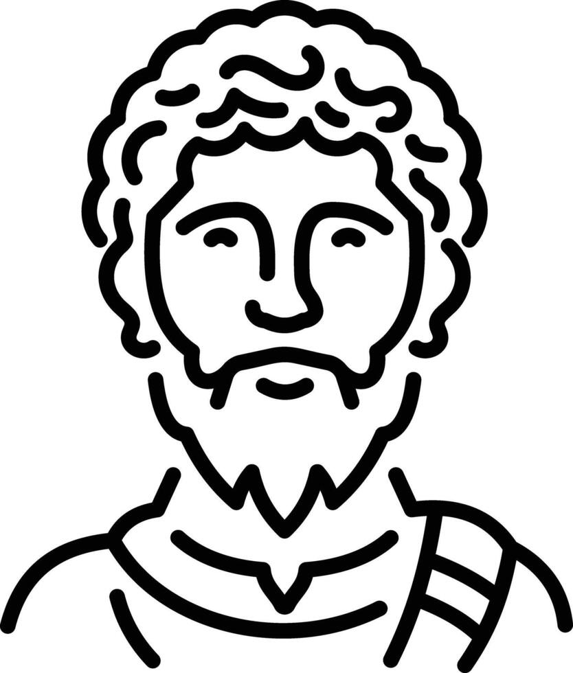 Hero god icon in linear style vector