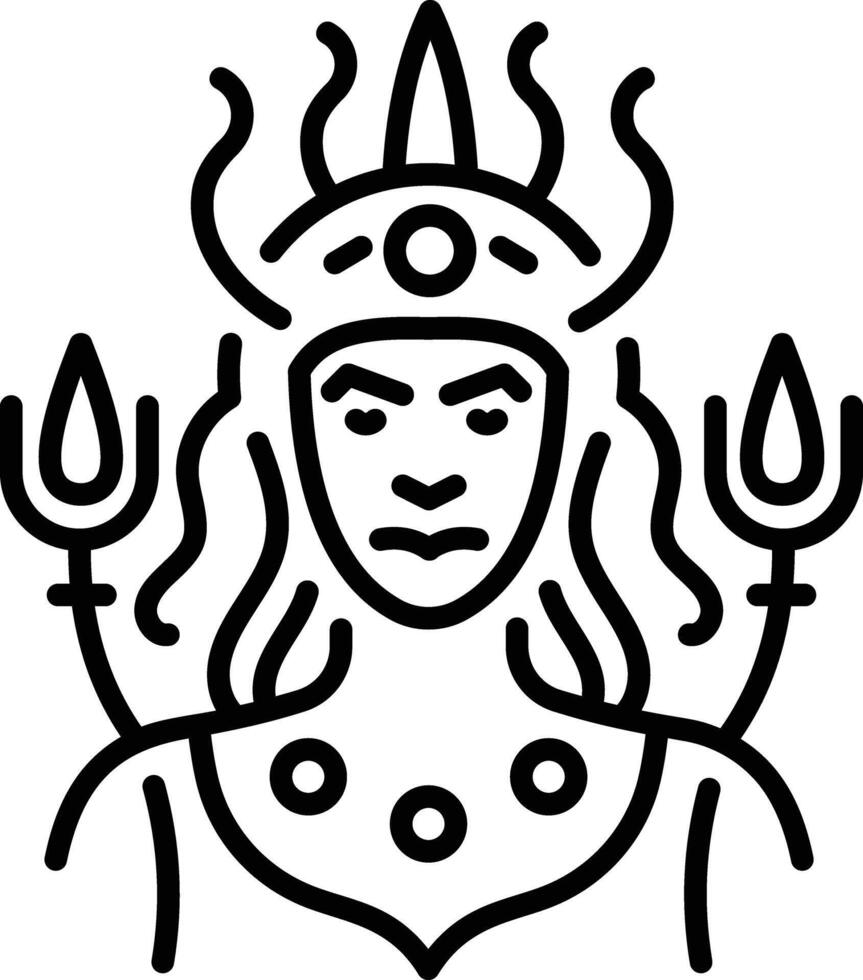 Hecate portrait icon in linear style vector