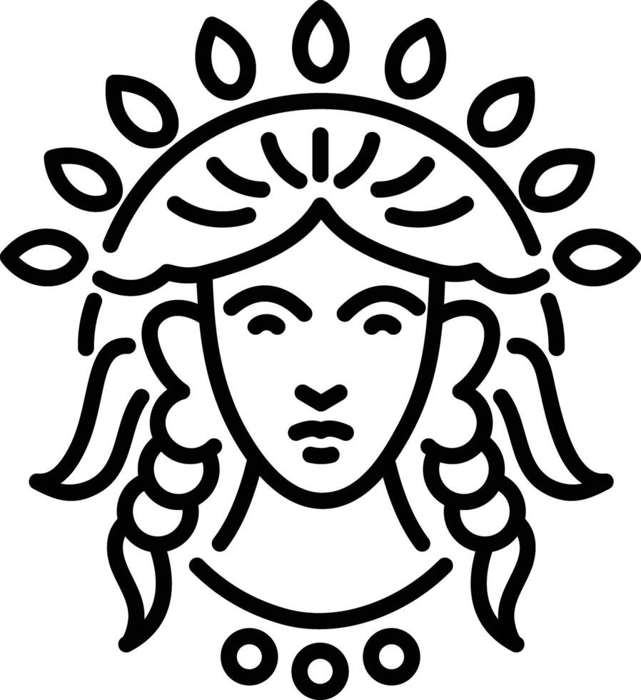 Juventus goddess icon in linear style vector