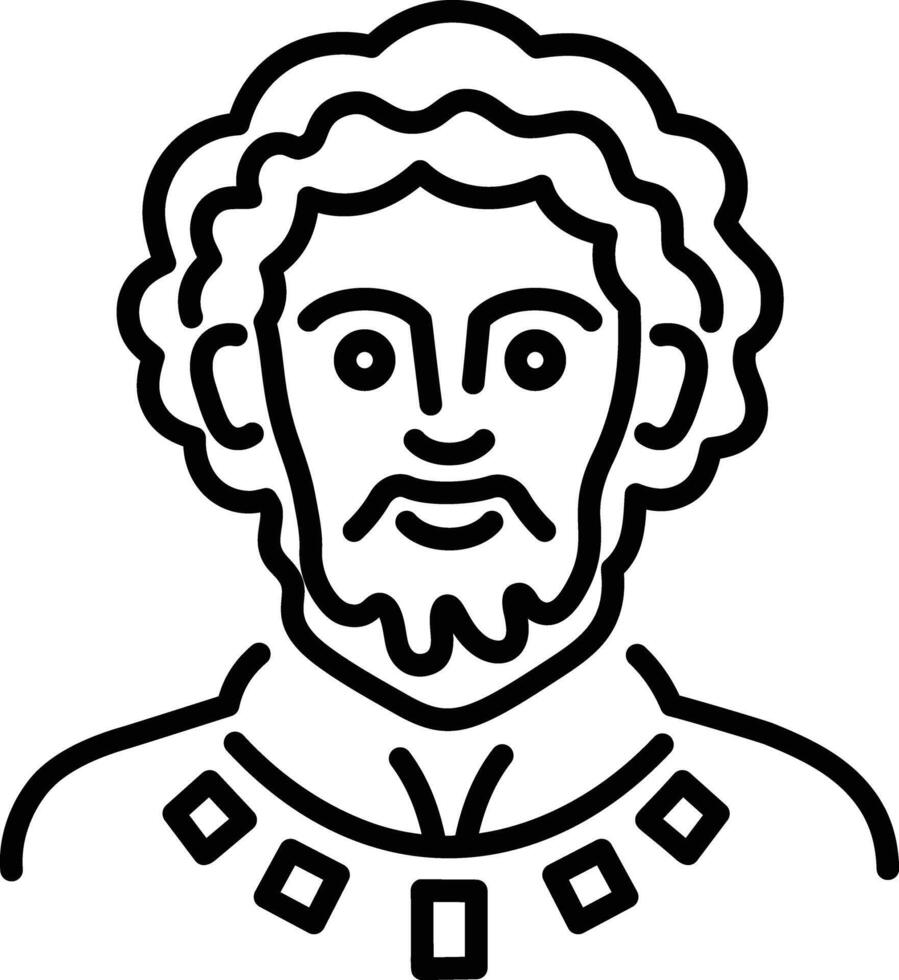 A linear style icon of roman bard vector
