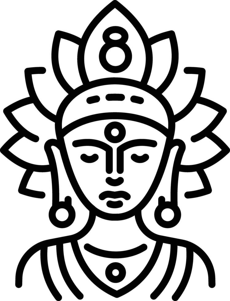 A linear style icon of roman goddess vector