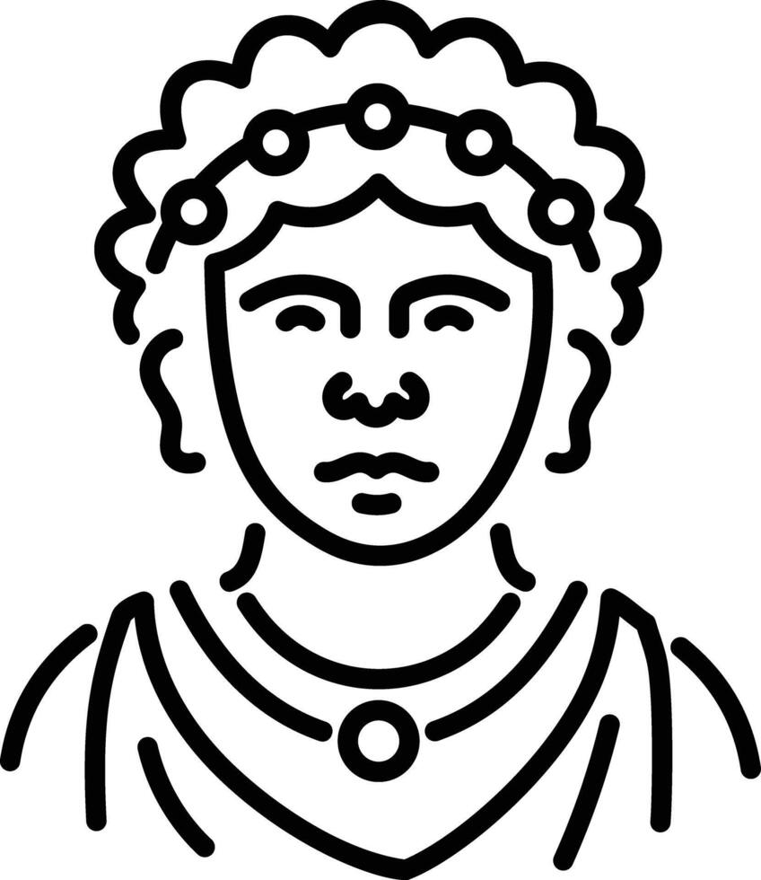 A character from roman mythology, line style icon vector