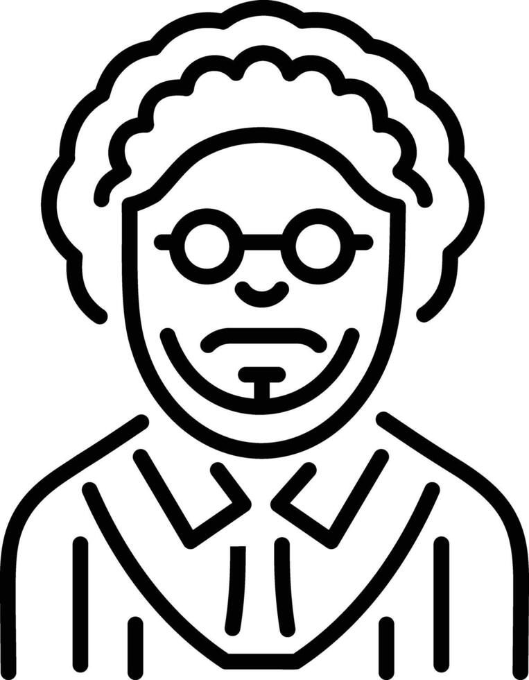 A linear icon of teacher character vector