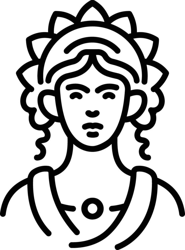 Roman woman icon in linear style vector