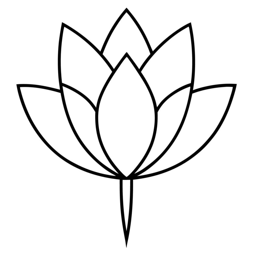 Thin elongated petals forming a delicate lotus flower design vector