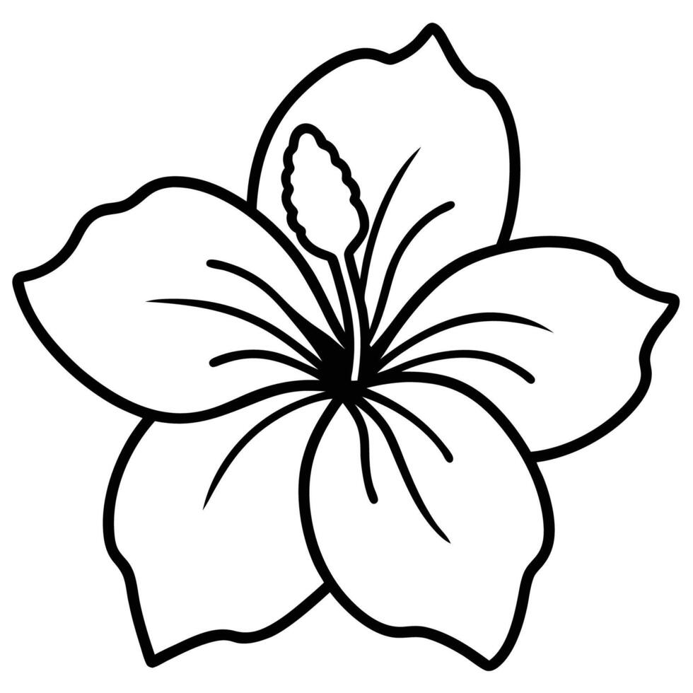 Hibiscus flower showcasing prominent veins in petals vector