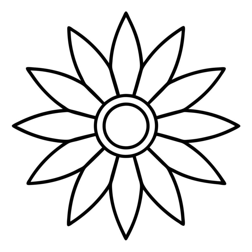 Sunflower head with intricate lines in artistic form vector