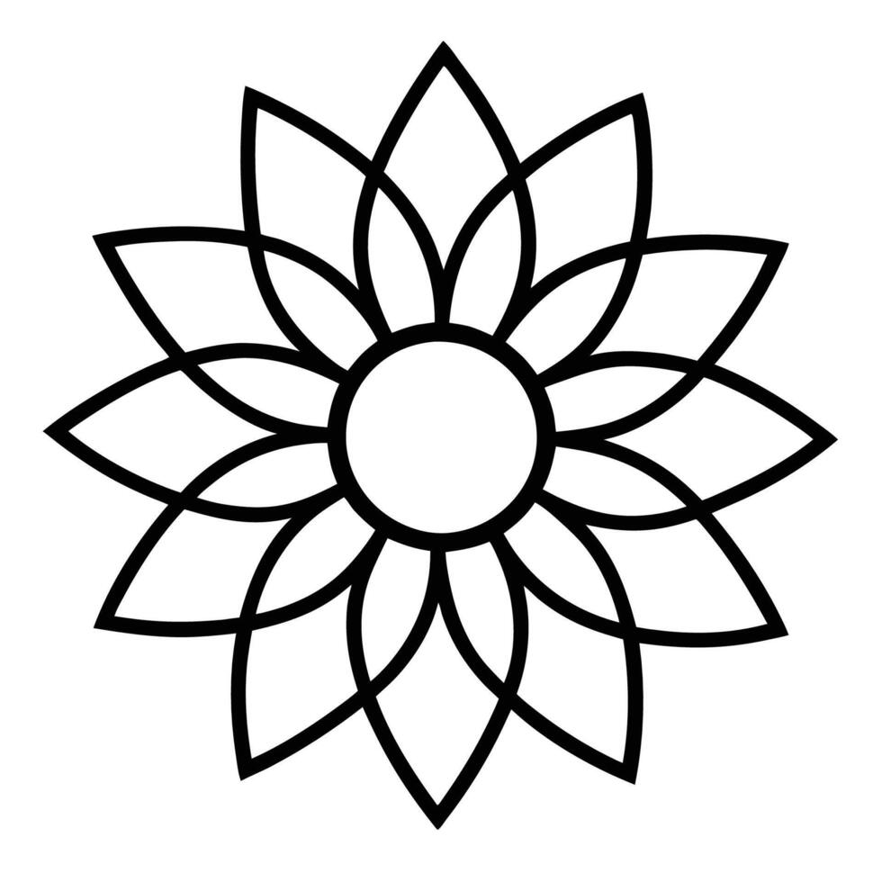 Sunflower head with bold geometric lines on display vector