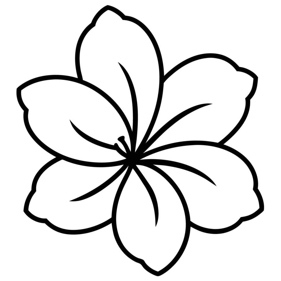 Hibiscus flower with bold petal lines in elegant design vector