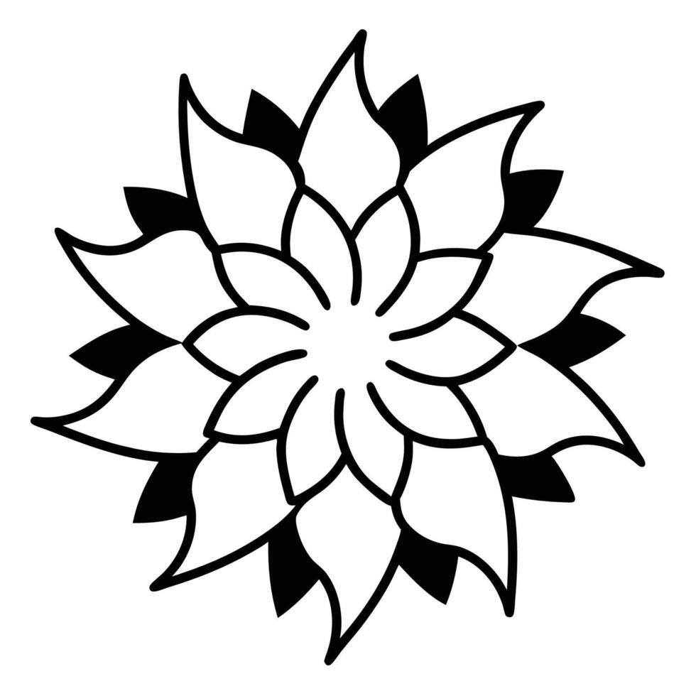 Wildflower design with jagged-edged petals and artistic flair vector
