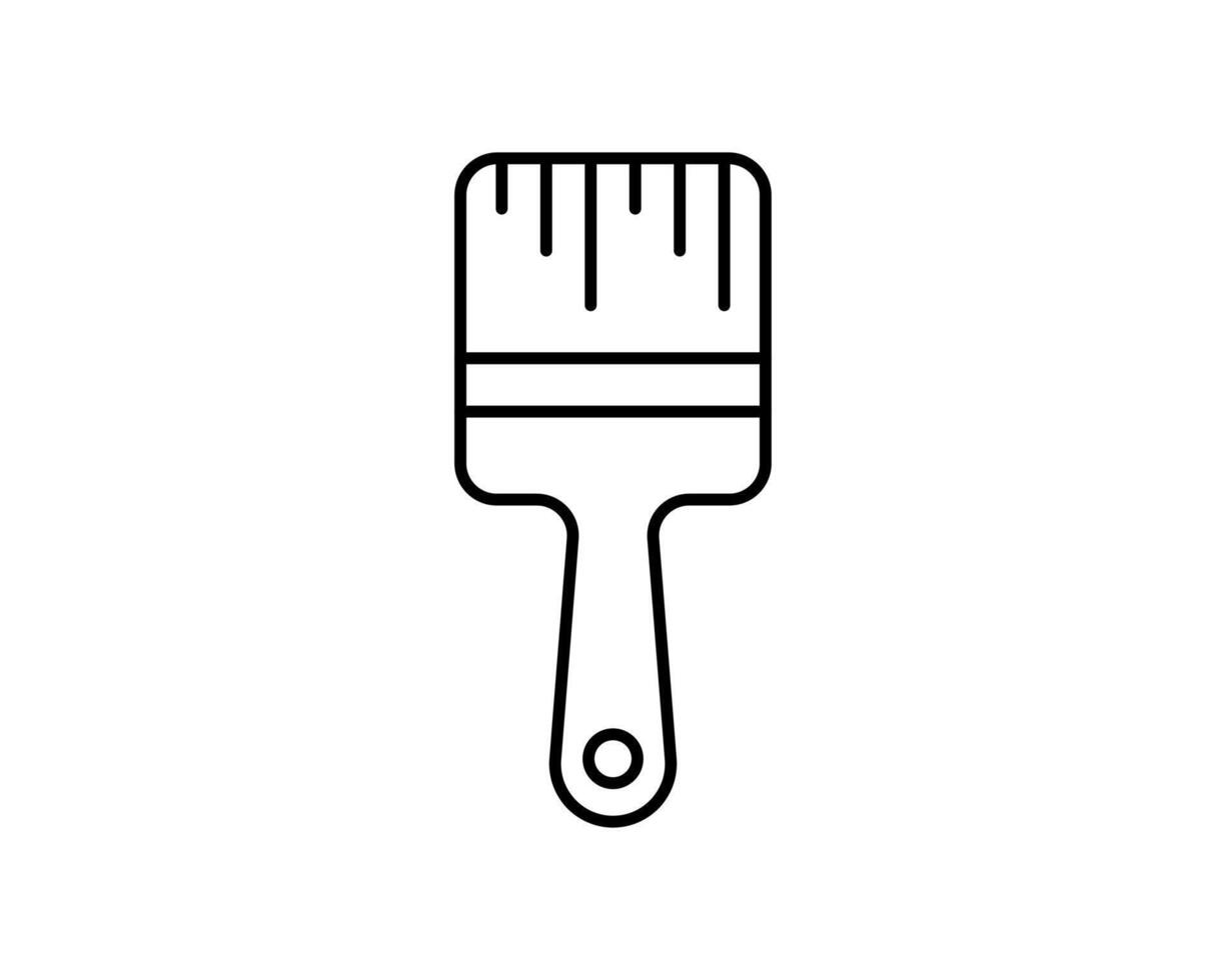 Clean, minimalist line art illustration of a paintbrush. Perfect for DIY, home improvement, art, design, and website projects. Versatile and easily adaptable to various styles and color schemes. vector