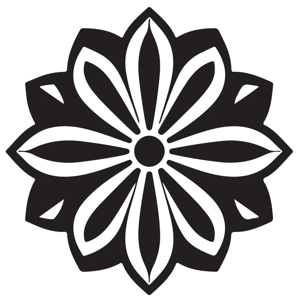 A black and white flower logo vector