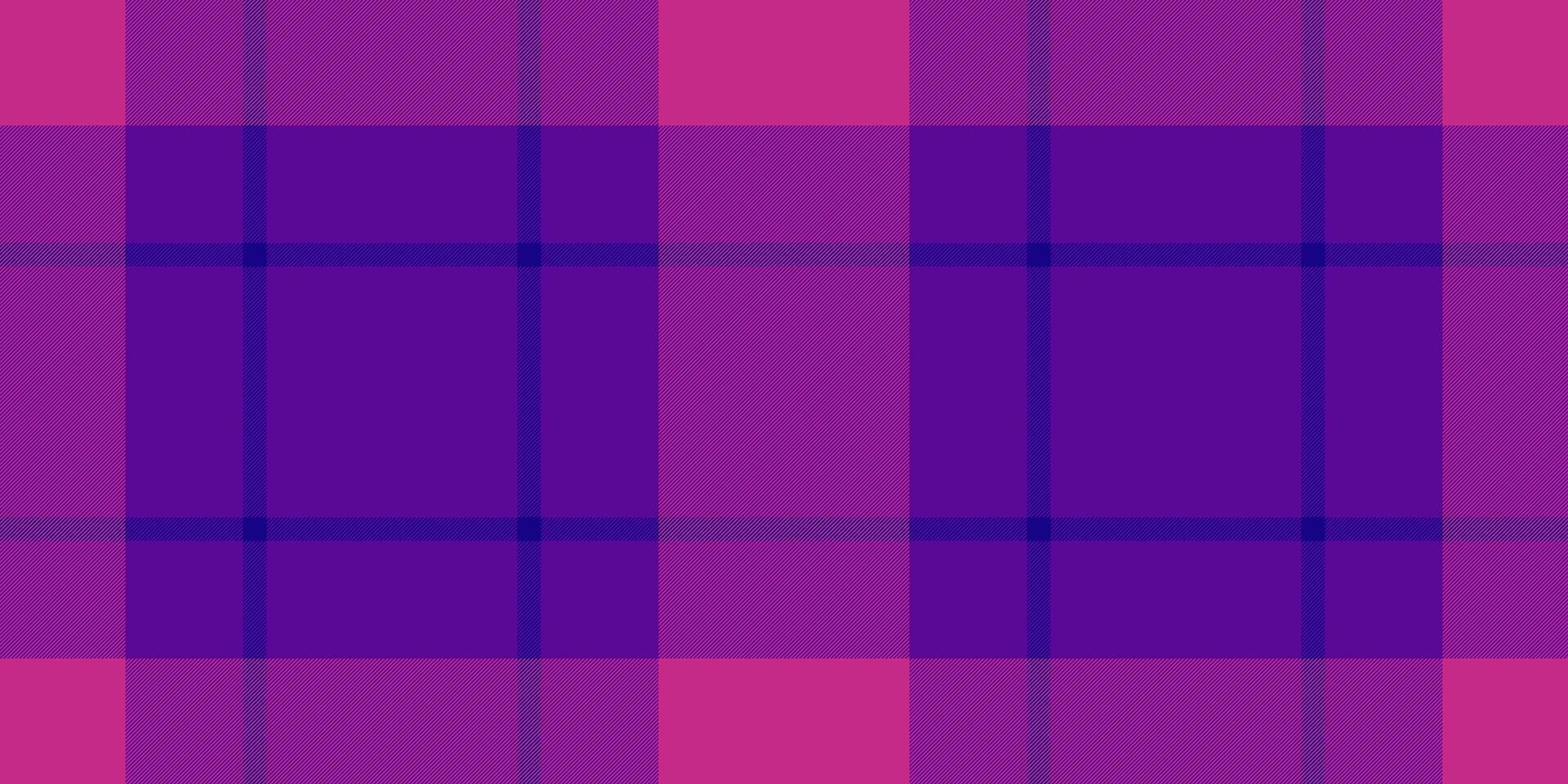Blanket check pattern , up seamless fabric tartan. Length textile plaid background texture in violet and pink colors. vector