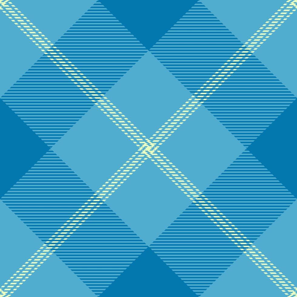 Commerce seamless textile pattern, mockup check tartan background. Scottish fabric plaid texture in cyan and light colors. vector