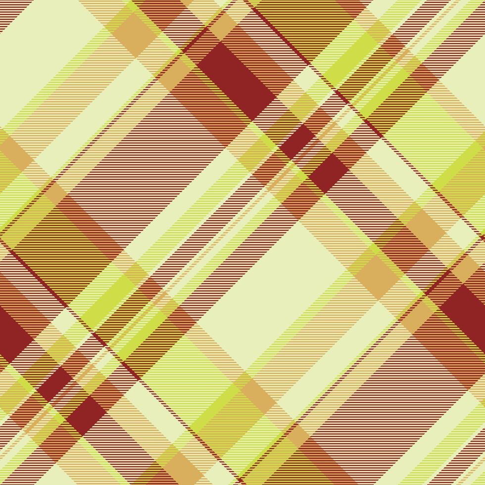 Stitched textile check plaid, day pattern fabric background. Preppy seamless texture tartan in light and red colors. vector