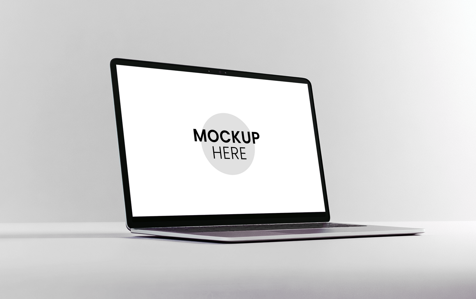 Presentation laptop mockup, front-facing screen, customizable design psd