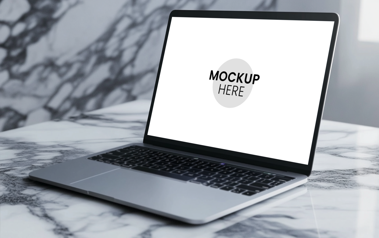 Minimalist laptop mockup, editable front screen for creative presentations psd