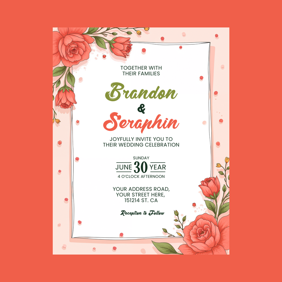 Customizable Wedding and Engagement Invitation Card Template Free to Download psd