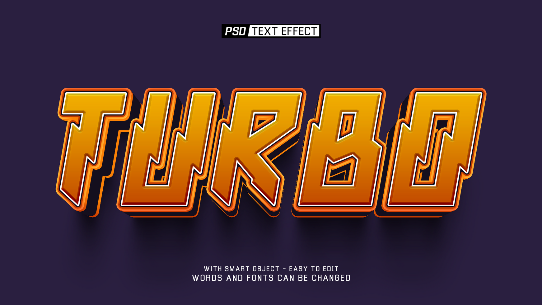 turbo 3d text effect psd