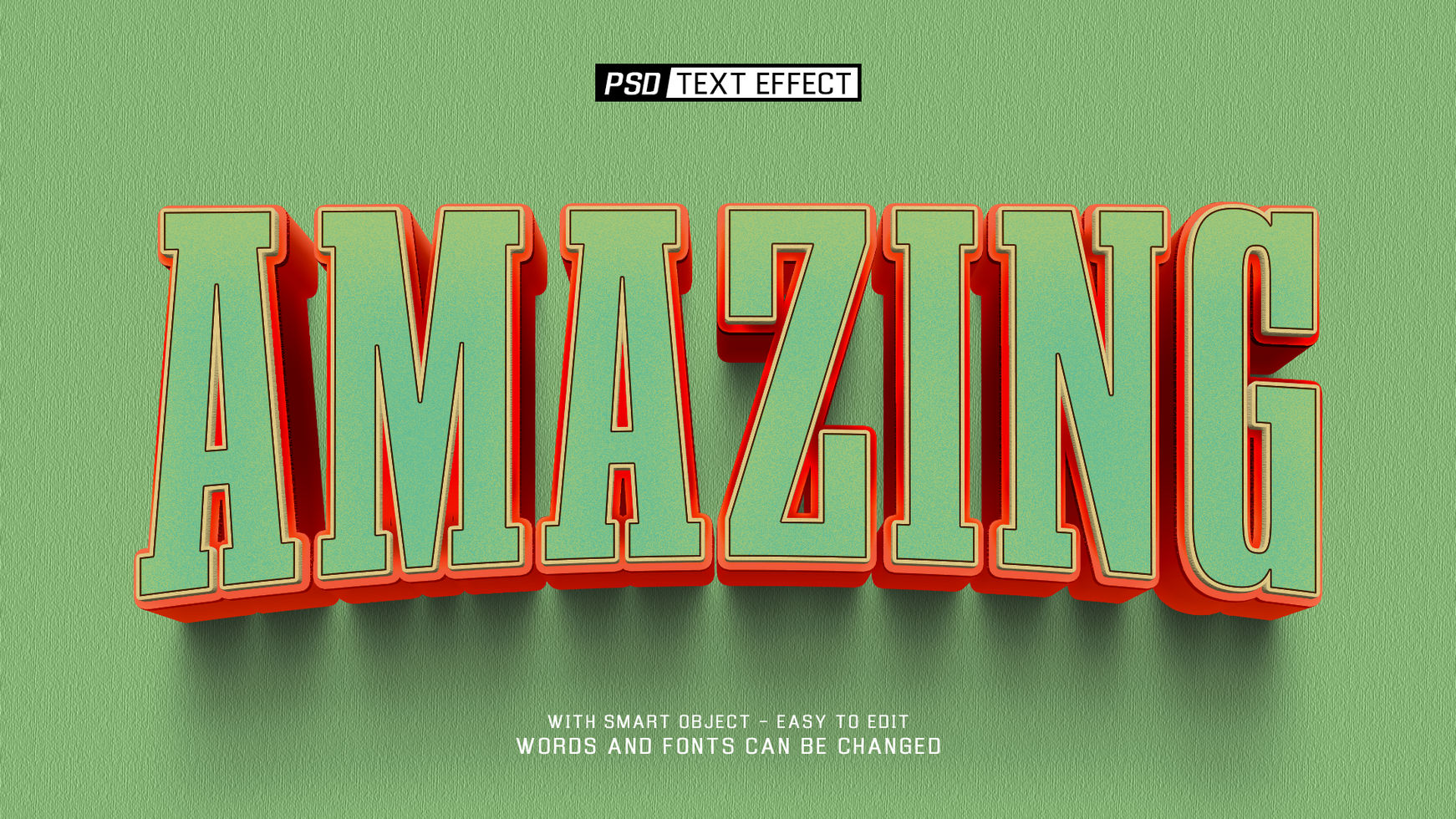 amazing 3d text effect psd