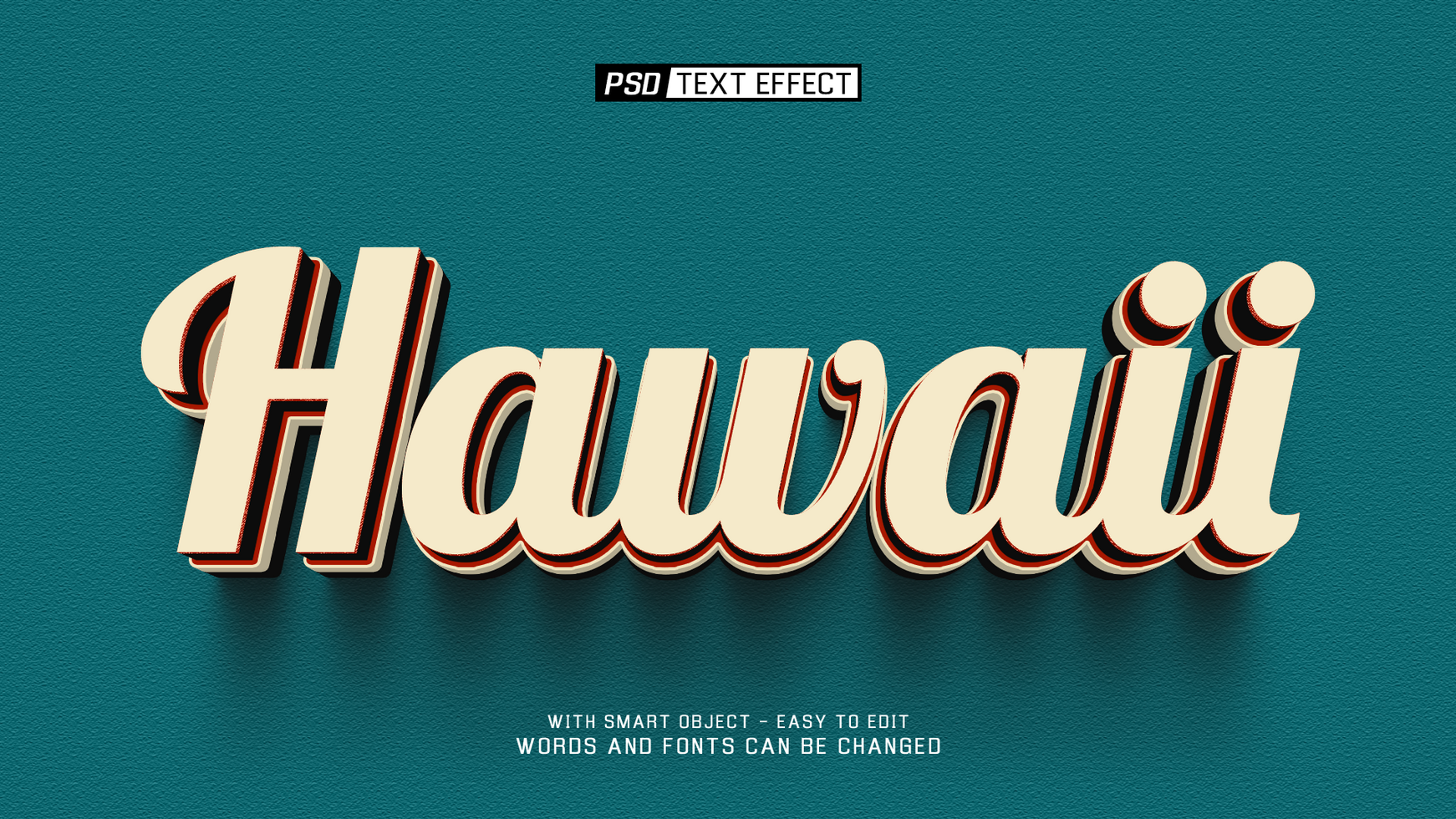 hawaii 3d text effect psd