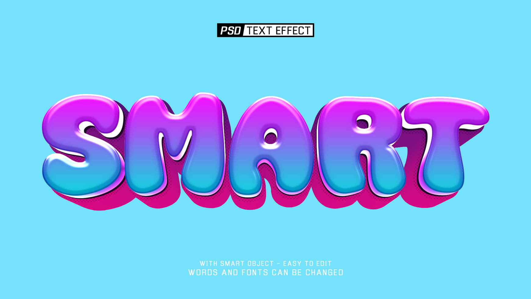 smart 3d text effect psd