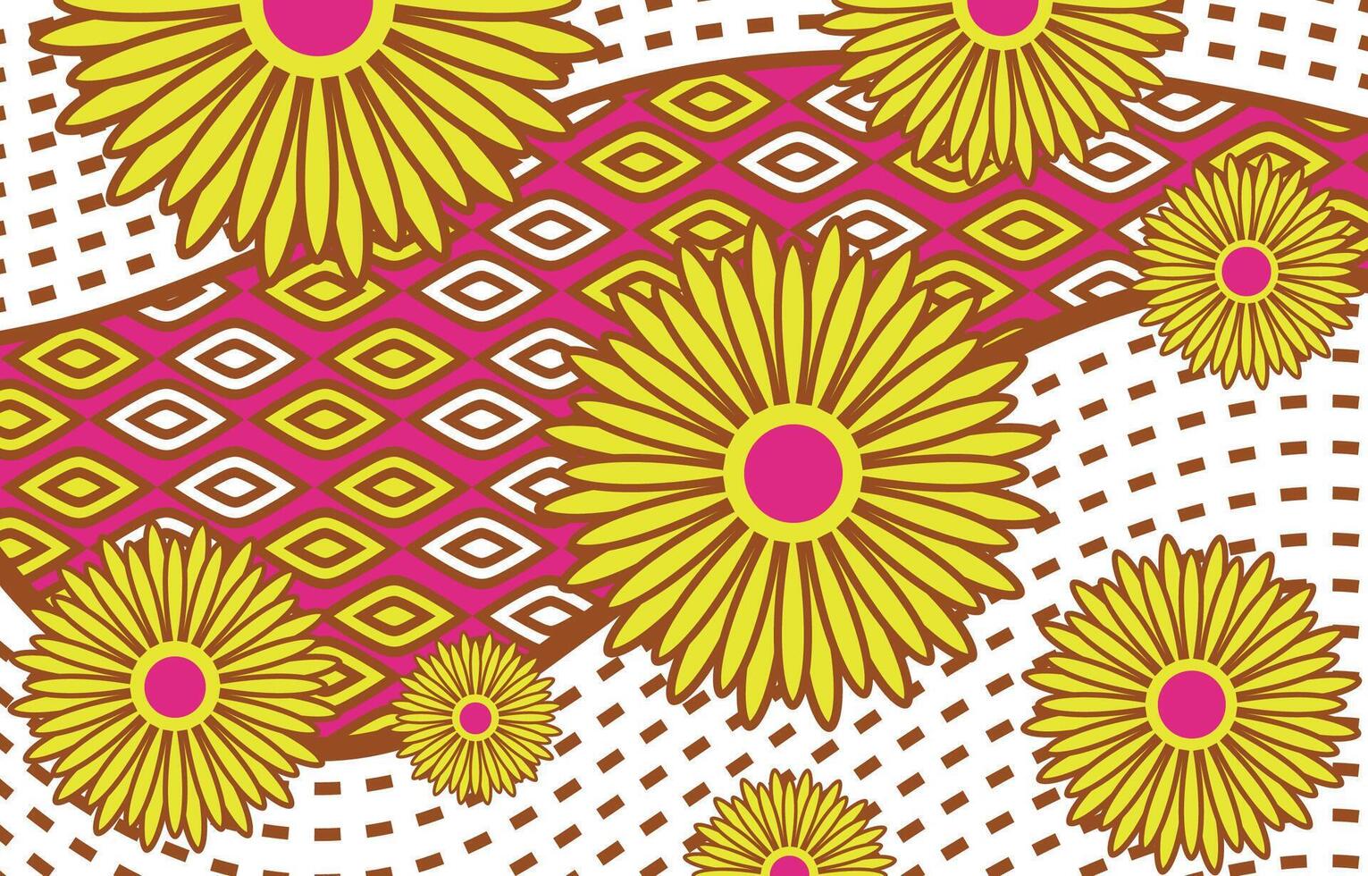 african ethnic floral single pattern for textile vector