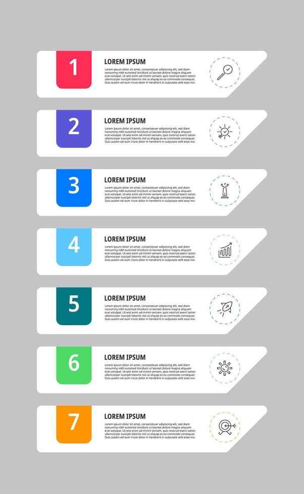 Infographic design business template with icons and 7 options or steps. square design or diagram design vector