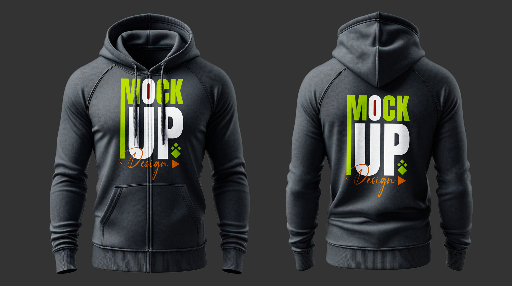 Grey hoodie branding mockup with blank space for modern casual design ideas psd