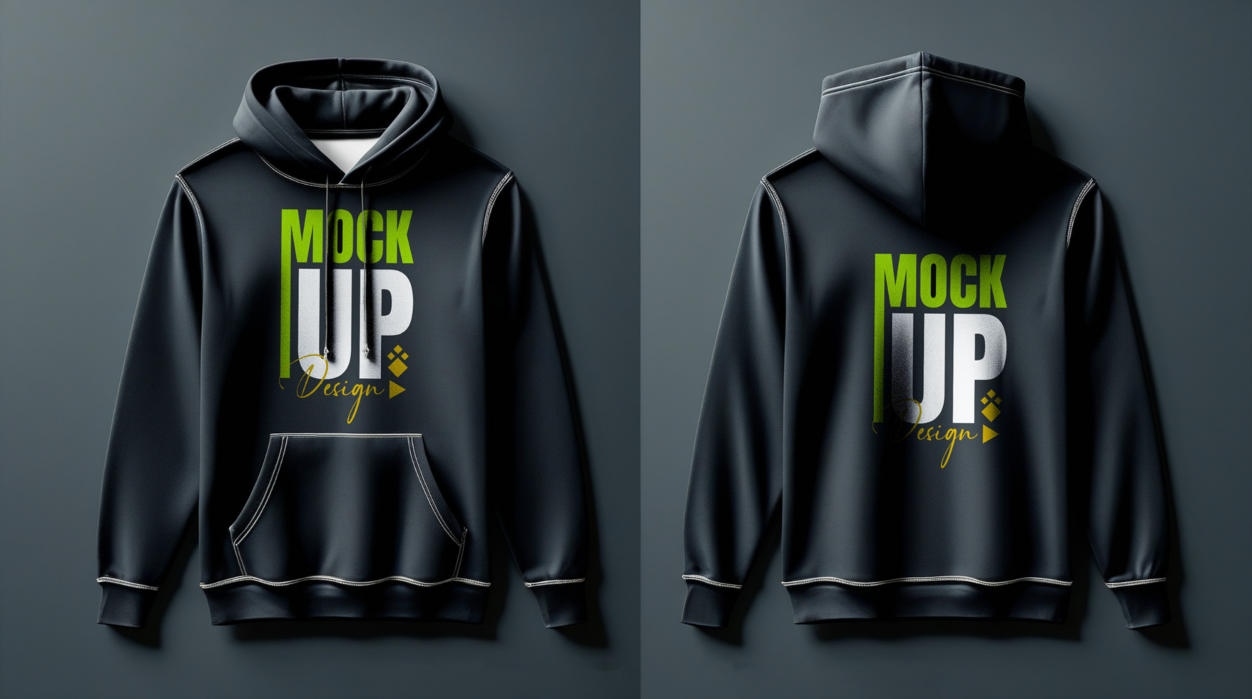 Mockup of a black hoodie with branding space for modern casual apparel presentation psd